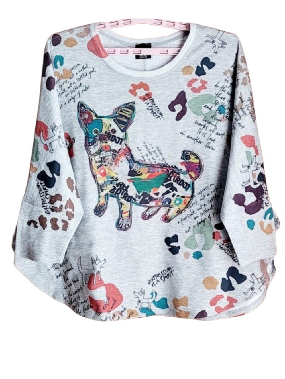 Petalura Arf-tistic Expression Tunic Loose Draped Fit W/Batwing Sleeves One Size